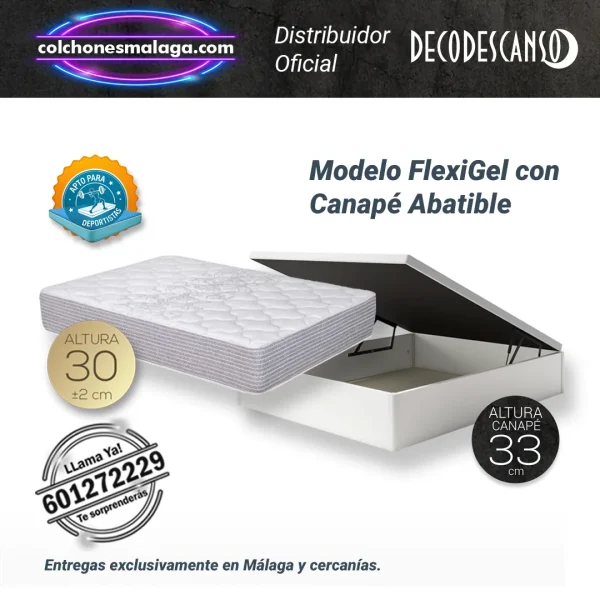 colchon muelles ensacados FLEXIGEL decodescanso con canape abatible 33cm
