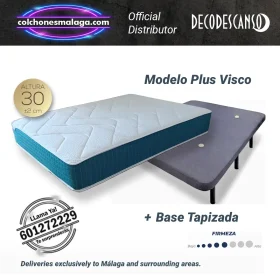 Colchones viscoelasticos PlusVisco 30 cm con base tapizada y núcleo HR 25 kg. Descanso firme y transpirable con entrega profesional.