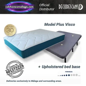 Viscoelastic mattress PlusVisco 30 cm with upholstered base – medium-high firmness and no springs