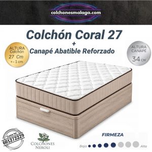 Colchón Coral 27 + Canapé Abatible Reforzado - colchonesmalaga.com