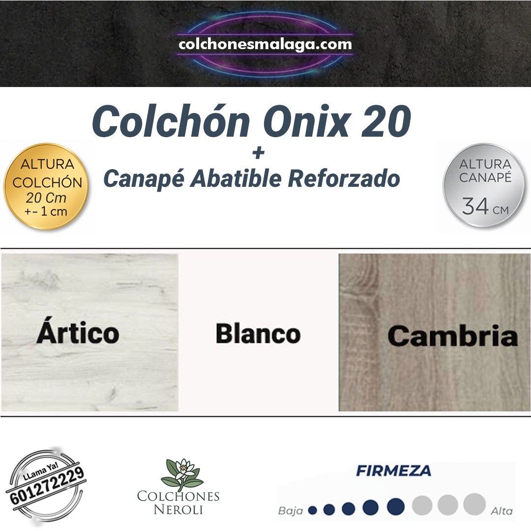 Canapé Abatible Reforzado - Acabados Ártico Blanco Cambria Acabados canapé Ártico Blanco Cambria - colchonesmalaga.com