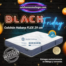 colchones de muelles continuos habana flex 29 cm Black Friday con tecnología Multielástic, firmeza media-alta, ideal para deportistas, entrega profesional en Málaga.
