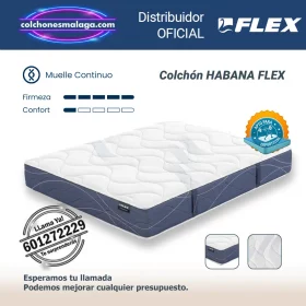 colchones de muelles continuos habana flex 29 cm con tecnología Multielástic, firmeza media-alta, ideal para deportistas, entrega profesional en Málaga.