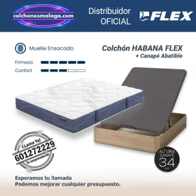 Colchones de Muelles Continuos Habana Flex 29 cm con Canapé Abatible, , firmeza media-alta, ideal para deportistas, entrega profesional en Málaga.