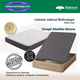Colchones Bio Ecologic Sabicol 30 cm Doble Cara con Canape Abatible es una propuesta ecológica