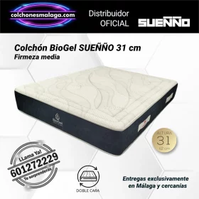 Inicio 21 Colchones HR BioGel SUEÑÑO 31 cm sin muelles con firmeza media alta y soporte estable