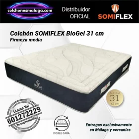 Colchones HR BioGel Somiflex 31 cm, colchon sin muelles firmeza media, colchon adaptable biogel