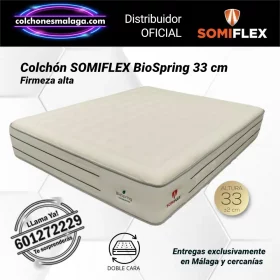 Colchones de muelles ensacados BioSpring Somiflex 33 cm colchon firme premium, colchon muelles titanio