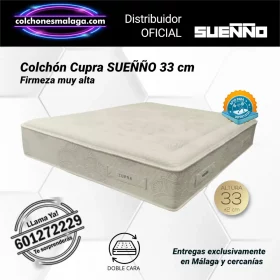 Colchones de Muelles Ensacados Cupra SUEÑÑO 33 cm con firmeza muy alta y doble cara invierno verano