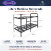 Litera metálica reforzada con somier lámina ancha 90x190 cm color negro - Colchones Málaga