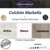 Acabados disponibles del Canapé Abatible Reforzado del pack Marbella: Ártico, Blanco y Cambria