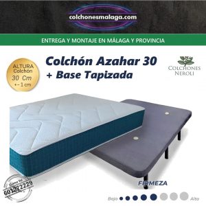 Colchón Azahar 30 cm con base tapizada, entrega y montaje en Málaga y provincia