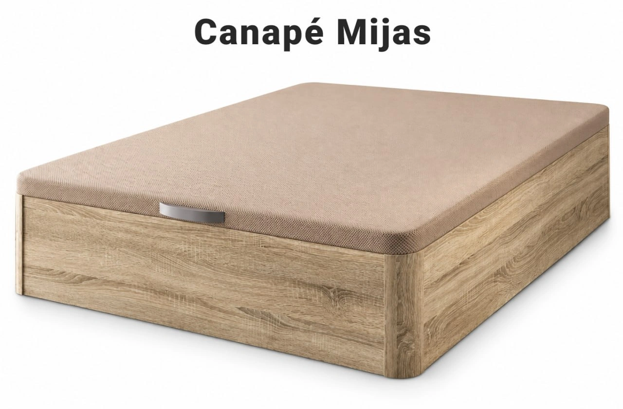 Canapé abatible Mijas en blanco con tapa de tejido 3D gris