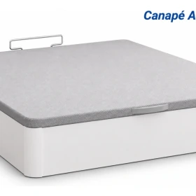Canap&eacute; abatible Maro 35 cm en blanco con tapa de tejido 3D gris