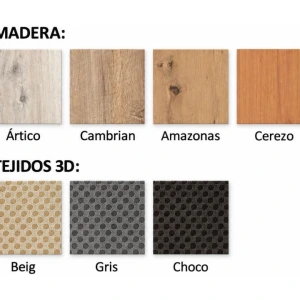 04-acabados.webp Acabados del canapé Maro: 6 maderas y 4 tejidos 3D