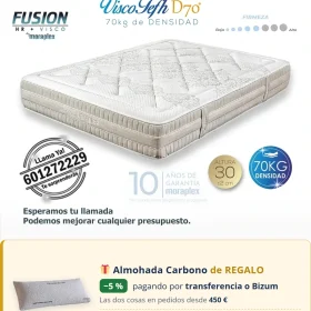 Colchón Viscoelástico + HR Moraplex SleepMemory D70 — Distribuidores Oficiales Moraplex