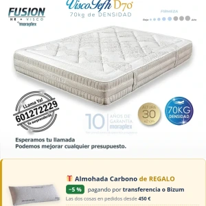 Colchón Viscoelástico + HR Moraplex SleepMemory D70 — Distribuidores Oficiales Moraplex