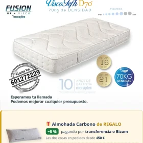 Colch&oacute;n Viscoel&aacute;stico + HR Moraplex ViscoElastic D70 - Todosduermen.com &mdash; Distribuidores Oficiales Moraplex