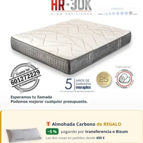 Colchón sin Muelles HR-30K Moraplex Natura 2.0 - Todosduermen.com — Distribuidores Oficiales Moraplex