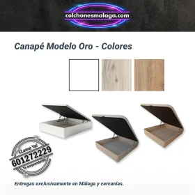 Oferta canape abatible oro 35cm con estructura firme, tapa 3D y gran capacidad de almacenamiento