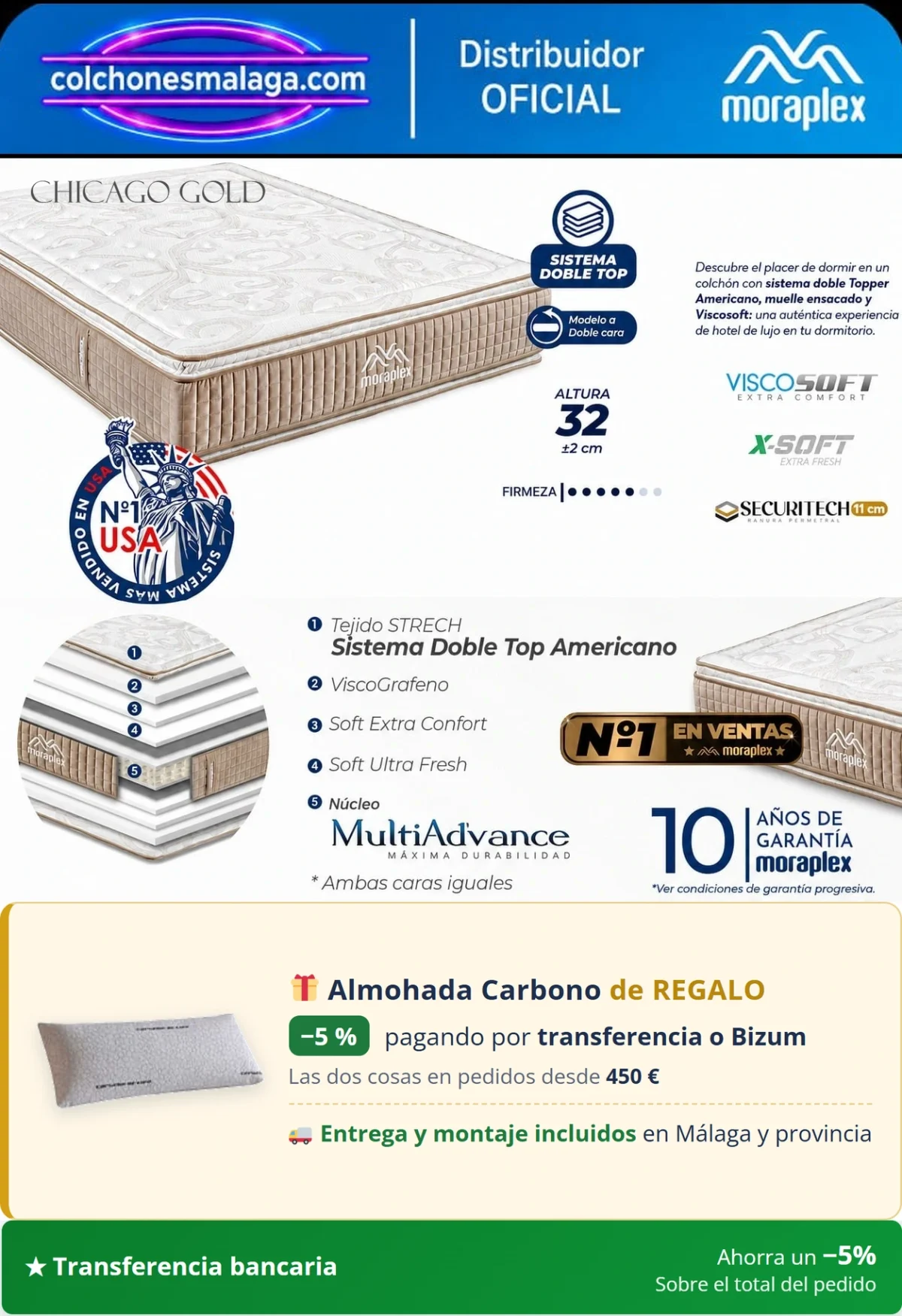chicago-gold-moraplex-32-colchonesmalaga-2-cm-1-completa-1.webp Colchón Chicago Gold Moraplex 32 cm: muelles ensacados MultiAdvance, ViscoGrafeno, Soft Extra Confort y 10 años de garantía