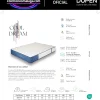 Composición del colchón Dupen Cool Dream: tejido CoolFresh, visco gel de alta densidad y núcleo Pocket Tech Box de 5 zonas con refuerzo perimetral