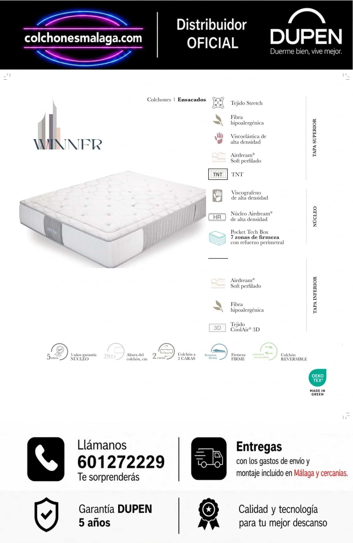 colchon-dupen-winner-malaga-3.webp Colchón Dupen Winner · ficha oficial del fabricante con materiales, altura, firmeza y garantía · distribuidor oficial Dupen