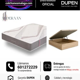 Pack colchón Dupen Alderaan con canapé abatible Premium de 34 cm · entrega y montaje incluidos en Málaga
