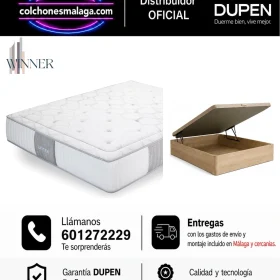 Pack colchón Dupen Winner con canapé abatible Premium de 34 cm · entrega y montaje incluidos en Málaga