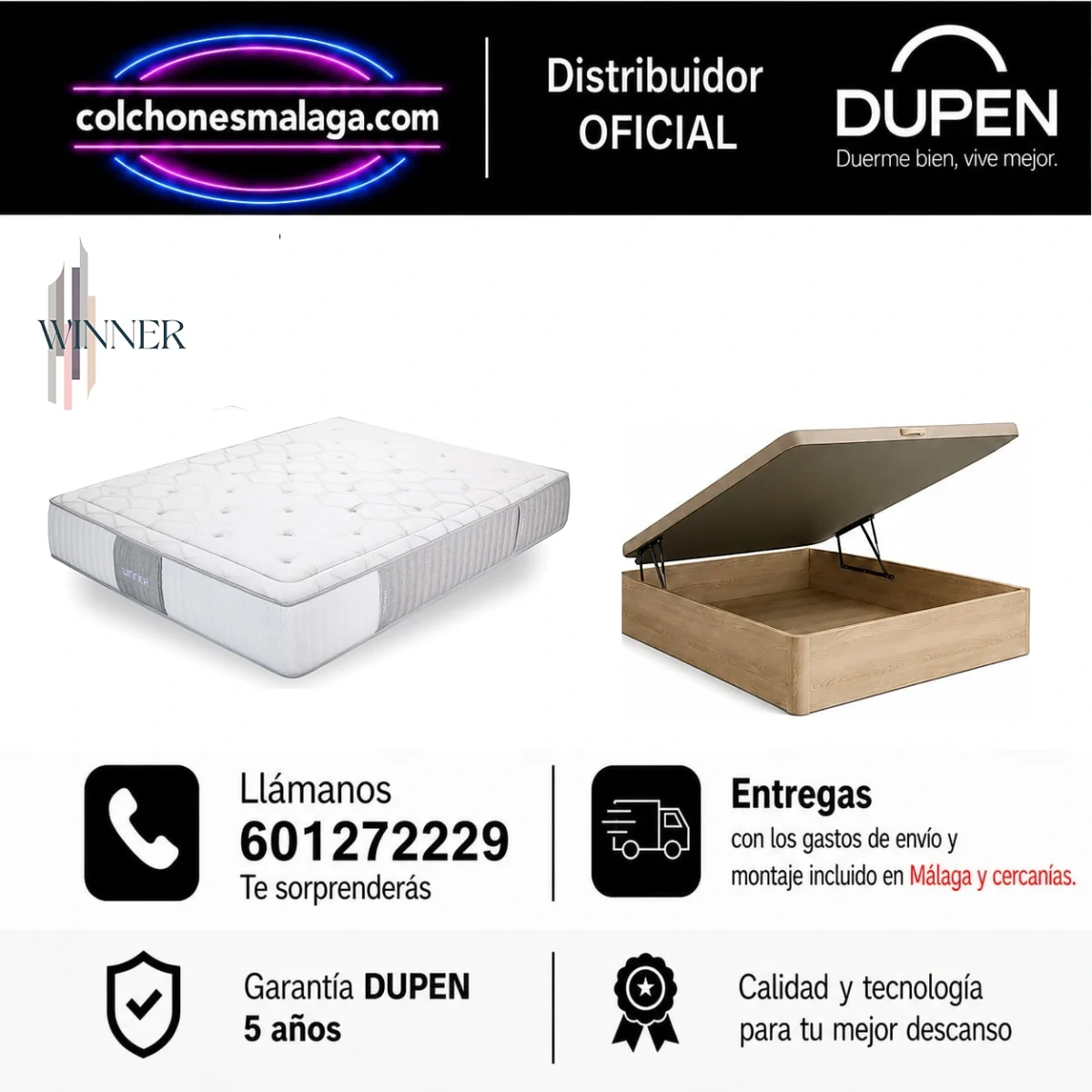 pack-winner-canape-premium-malaga-v3-1.webp Pack colchón Dupen Winner + canapé abatible Premium 34 cm · Málaga