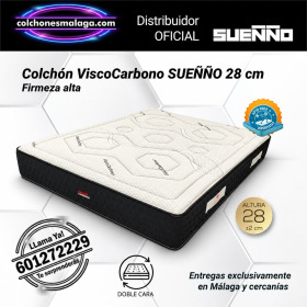 Colchón ViscoCarbono SUEÑÑO 28 cm de muelles ensacados, firmeza alta y doble cara, con entrega y montaje en Málaga