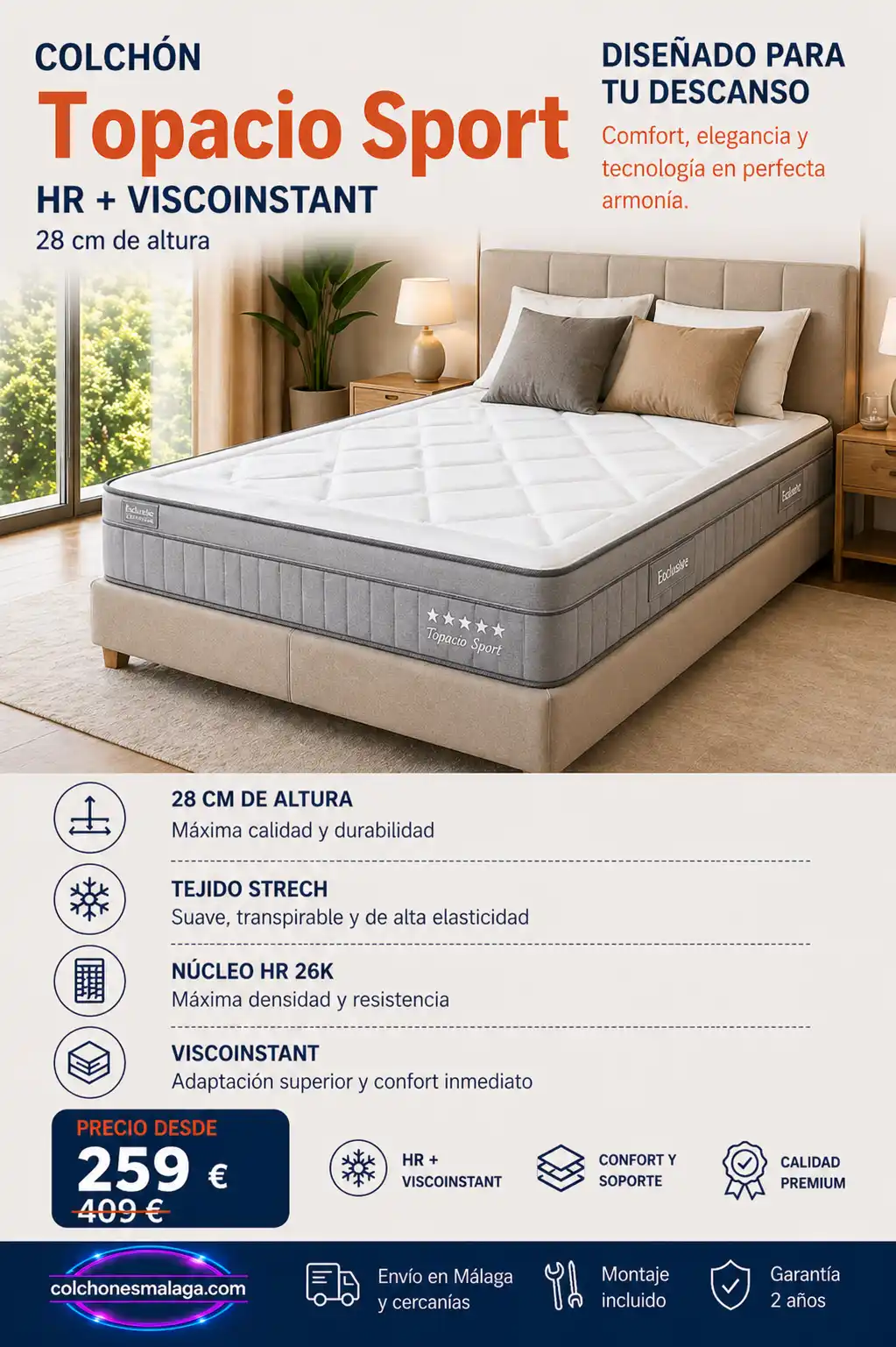 Colchon Topacio Sport de gran soporte en alhaurin-el-grande
